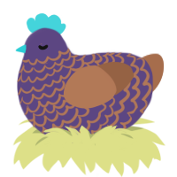 A overcast and brown chicken with a lace pattern