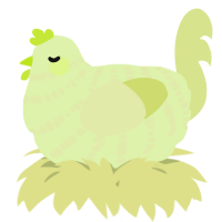 A apple and lemon chicken with a bar pattern
