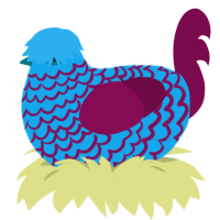 (unnamed), a sky and wine chicken with a lace pattern