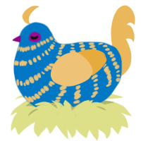Desert Sea, a sapphire and honey chicken with a bar pattern