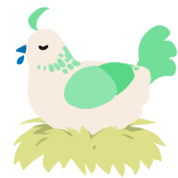 A cream and spring chicken with a neck-speckle pattern