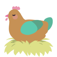 Brownie, a brown and cerulean chicken