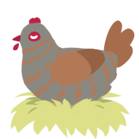 some kind of disease, a ash and brown chicken with a bar pattern