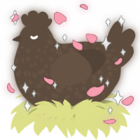 A bark chicken with a speckle pattern