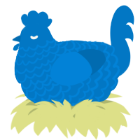A sapphire chicken with a lace pattern