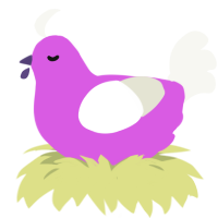 A orchid and white chicken