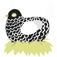 Black Honey, a sable and mist chicken with a lace pattern