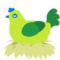 A lime and viridian chicken