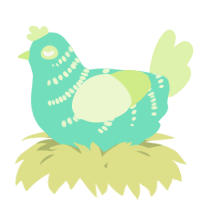 A mint and apple chicken with a half-bar pattern