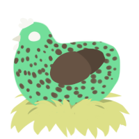 A spring and bark chicken with a speckle pattern