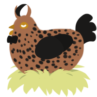 Black Mold, a brown and sable chicken with a speckle pattern