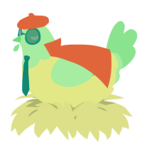 A lemon and spring chicken with a head pattern