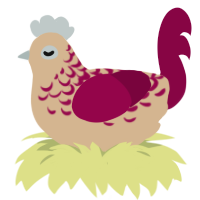 A beige and maroon chicken with a half-lace pattern