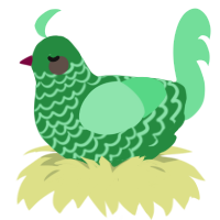 A viridian and spring chicken with a lace pattern