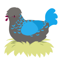 Deviant Art, a grey and sky chicken with a half-lace pattern