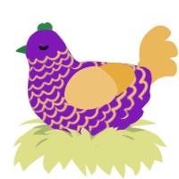 (unnamed), a violet and honey chicken with a lace pattern