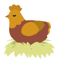 A russet and ochre chicken with a head pattern