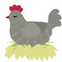 Chicken, a ash chicken with a bar pattern