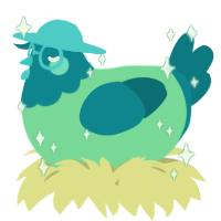 A spring and sea chicken with a head pattern