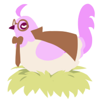 Detective Neapol, a cream and lavender chicken with a head pattern