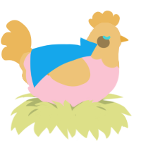 A rose and honey chicken with a head pattern