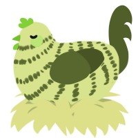 A lemon and olive chicken with a bar pattern