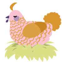 A rose and orange chicken with a lace pattern