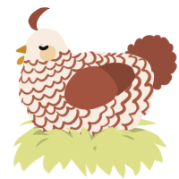 A cream and russet chicken with a lace pattern