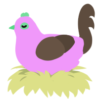 Cora, a lavender and bark chicken