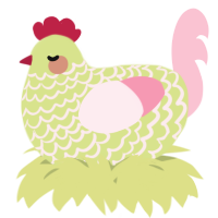 A lemon and rose chicken with a lace pattern