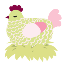 A lemon and rose chicken with a lace pattern