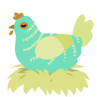 A mint and lemon chicken with a half-bar pattern