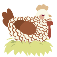 Orgeat, a white and russet chicken with a lace pattern