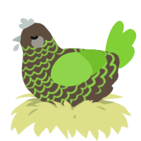 A bark and grass chicken with a lace pattern