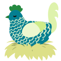 A sea and apple chicken with a lace pattern