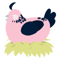A rose and tumblr chicken with a neck-speckle pattern