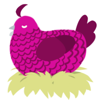 A fuchsia and wine chicken with a lace pattern