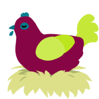 babiets, a maroon and lime chicken