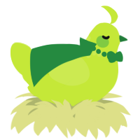 A lime chicken with a neck-speckle pattern