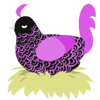Un Mundo de Dolor, a black and orchid chicken with a double-lace pattern