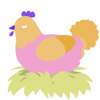 A pink and honey chicken with a head pattern