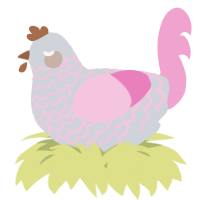 A mist and pink chicken with a lace pattern