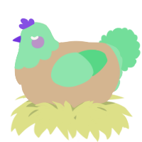 A beige and spring chicken with a head pattern