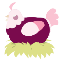 A wine and rose chicken with a head pattern