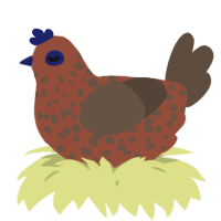 A russet and bark chicken with a speckle pattern