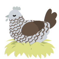 A mist and bark chicken with a lace pattern