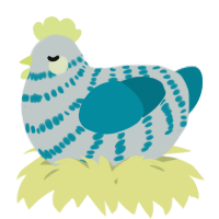 A silver and sea chicken with a bar pattern