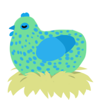 (unnamed), a spring and sky chicken with a speckle pattern