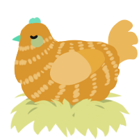 A orange and honey chicken with a bar pattern