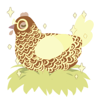 Atrocious Wagyu, a russet and white chicken with a double-lace pattern